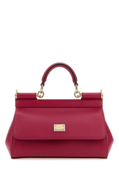 Dolce & Gabbana Sicily Small Top Handle Bag In Pink