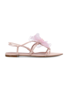 Nensi Dojaka Woman Thong Sandal Pink Size 7 Leather In Pink