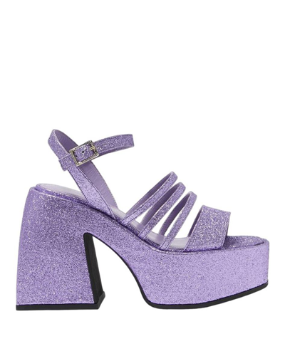 Nodaleto Bulla Chibi Glitter Platform Sandals In Purple