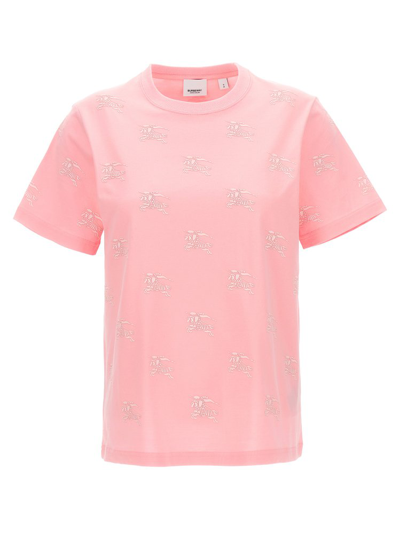 Burberry Logo Detailed Crewneck T In Pink