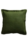Bed Threads French Linen Accent Pillow Cover In Dark Green Tones
