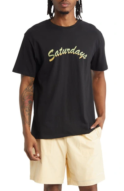 Saturdays Surf Nyc Horizon Script Graphic T-shirt In Black