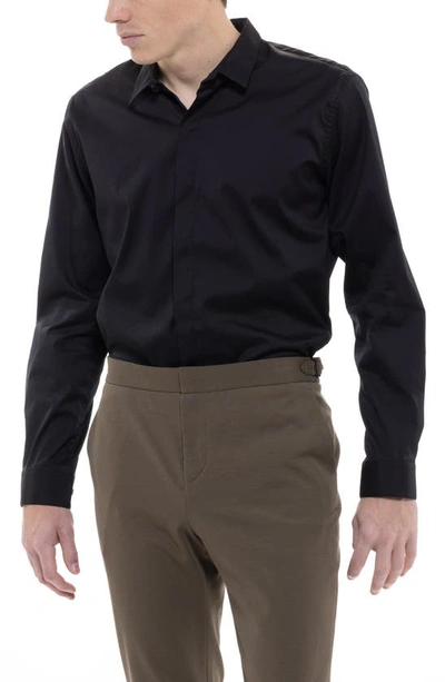 D.rt Main Solid Performance Button-up Shirt In Black