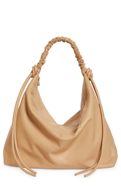 Proenza Schouler Large Drawstring Leather Hobo In Sand