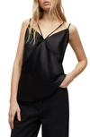 Allsaints Sassi Strappy Satin Camisole In Black
