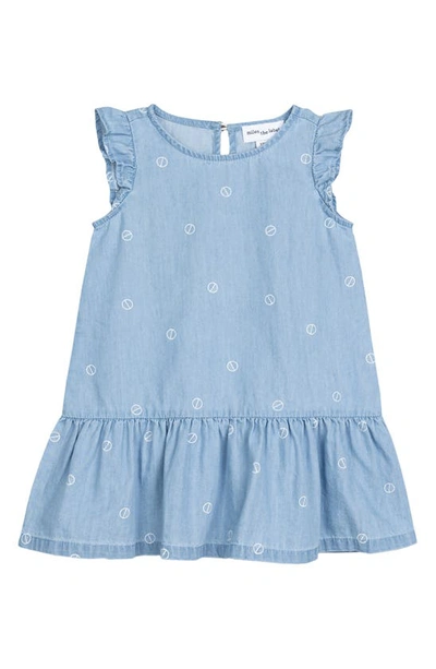 Miles The Label Baby Girl's & Little Girl's Wheel Print Chambray Dress In Light Blue Denim
