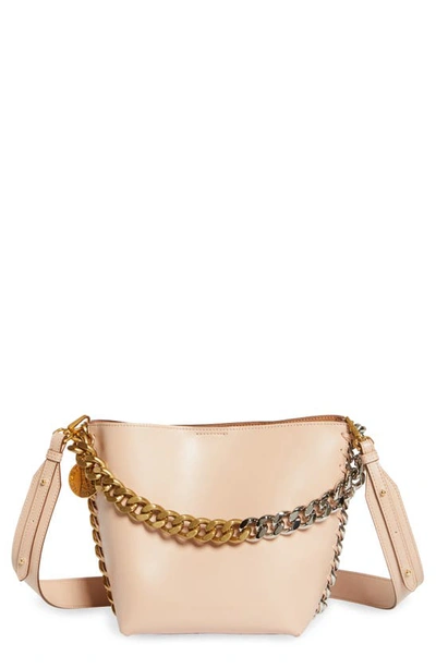 Stella Mccartney Frayme Faux Leather Bucket Bag In Neutrals