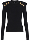 Balmain Button Detail Sweater In Black