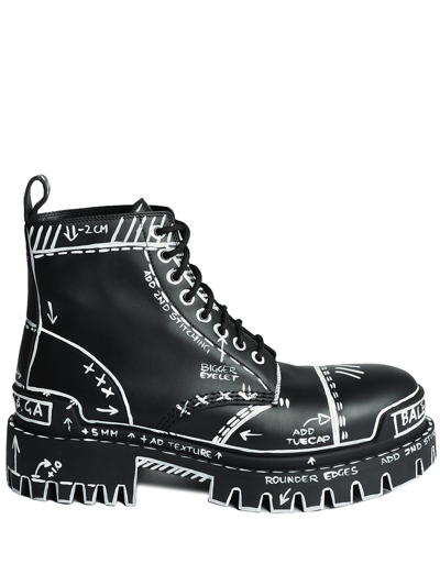 Balenciaga Black Strike 30 Combat Boots In Nero ModeSens