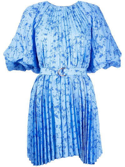 Acler Mckenna Abstract-print Dress In Blue