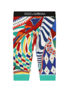 Dolce & Gabbana Logo-waistband Abstract-print Legging In Multicolour