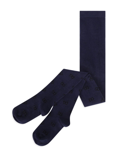 Dolce & Gabbana Kids' Logo-jacquard Knee-high Socks In Blue