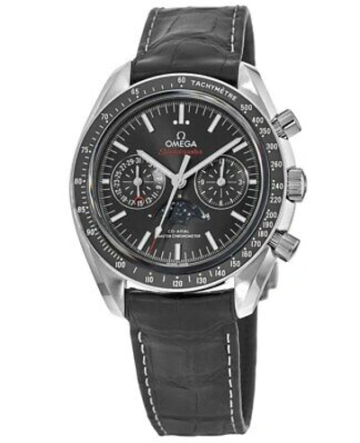 Pre-owned Omega Speedmaster Black Dial Leather Men's Watch 304.33.44.52.01.001