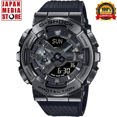 Pre-owned Casio G-shock Gm-110bb-1ajf Blackout Metal Case Chrono Analog Digital Men Watch