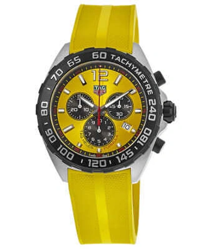 Pre-owned Tag Heuer Formula 1 Quartz Chronograph Yellow Men's Watch Caz101am.ft8054
