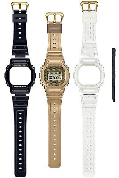 Pre-owned Casio G-shock Dwe-5600hg-1jr Men's Watch Box Set With Replacement Parts