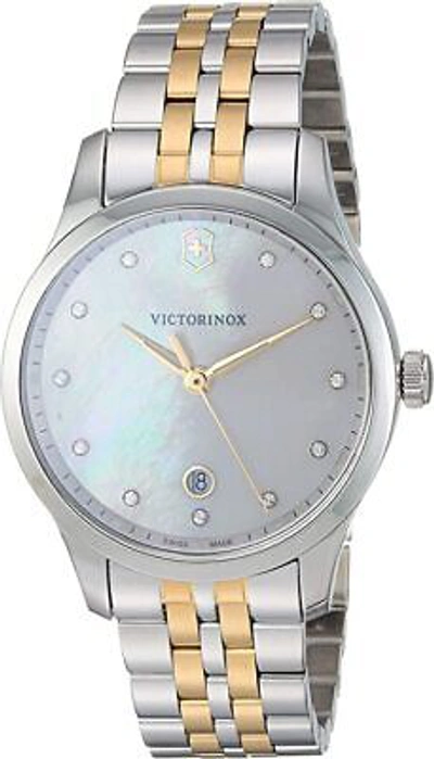 Pre-owned Victorinox Women's 241831 Alliance Small Mother Of Pearl Watch Msrp $625
