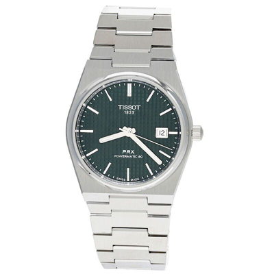 Pre-owned Tissot Prx Powermatic 80 Green Dial Steel Men's Watch T1374071109100