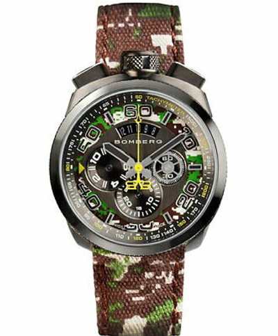 Pre-owned Bomberg Bolt-68 Bs45chpgm.038.3 Watch Camo Limited Edition Khaki Men's