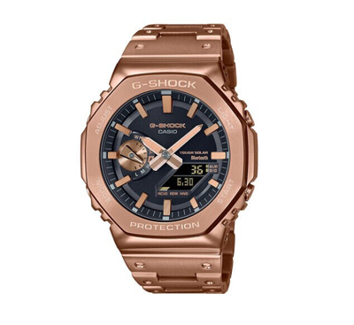 Pre-owned Casio G-shock Gm-b2100gd-5a 200m Wr Wrist Digital Unisex Watch Rose Gold Ak