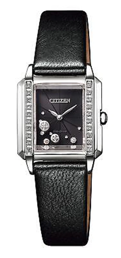 Pre-owned Citizen L Eco-drive Eg7061-15e Solor Women's Watch Diamond Square Case