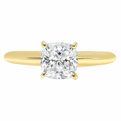 Pre-owned Pucci 1ct Cushion Promise Engagement Wedding Ring 14k Yellow Gold Simulated Diamond In White/colorless