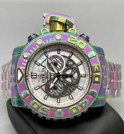 Pre-owned Invicta Rare Swiss 58mm Men Iridescent Sea Hunter White 