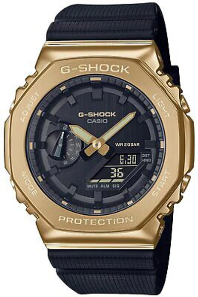 Pre-owned Casio G-shock Gm-2100g-1a9jf Men's Watch Black Resin Band World Time Timer