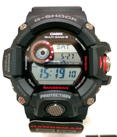 Pre-owned G-shock Casio  Gw-9400j-1jf Master Of Rangeman Black Red 20atm Nomal Watch Box