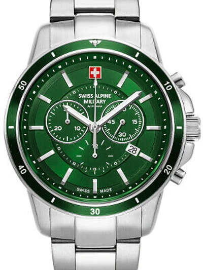 Pre-owned Swiss Military Swiss Alpine Military 7089.9134 Chronograph Mens Watch 44mm 10atm