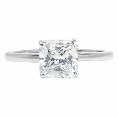 Pre-owned Pucci 2.5 Ct Asscher Cut Simulated Diamond 18k White Gold Wedding Classic Bridal Ring In White/colorless