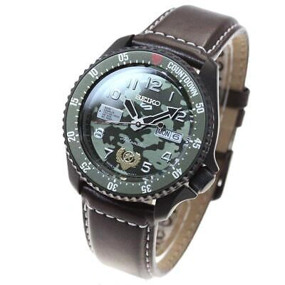 Pre-owned Seiko 5 Sports X Street Fighter V Guile Sbsa081 Automatic Men's Watch Leather