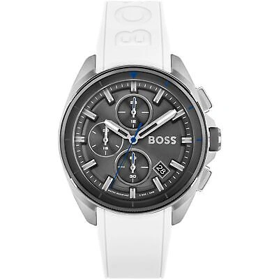 Pre-owned Hugo Boss White Mens Chronograph Watch Volane 1513948