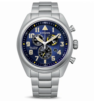 Pre-owned Citizen Super Titanium Chronograph Garrison Eco-drive Sapphire Watch At2480-57l
