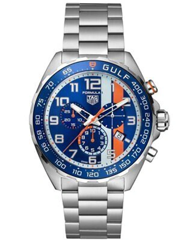 Pre-owned Tag Heuer Formula 1 X Gulf Special Edition Men's Watch Caz101at.ba0842