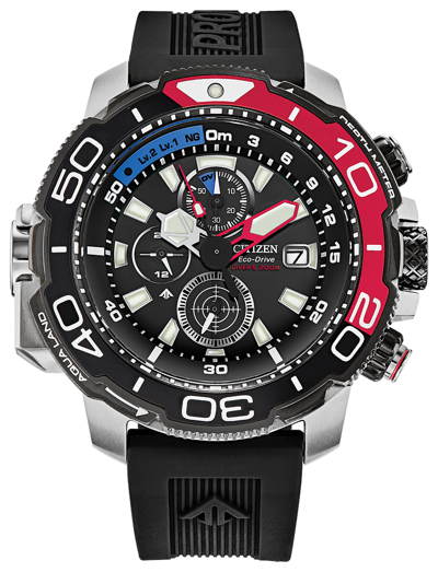 Pre-owned Citizen Promaster Aqualand Black Dial Rubber Band Men's Watch Bj2167-03e