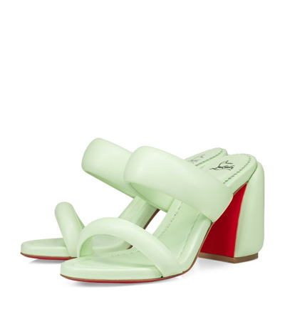 Pre-owned Christian Louboutin Inflama Sab 85 Heeled Sandals, Studio Green - Retail $945 In Studio Green/lin Studio Green