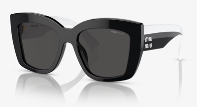 Pre-owned Prada Brand 2023 Miu-miu Women Sunglasses Mu 04ws 1ab-5s0 Authentic Italy Frame S In Gray