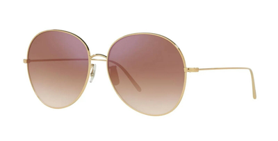 Pre-owned Oliver Peoples Ysela Ov 1289s Rose Gold/maroon Gradient (5037/3i) Sunglasses In Red