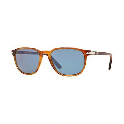 Pre-owned Persol Mirrored Po3019s-96/56-52 Brown Square Sunglasses In Blue