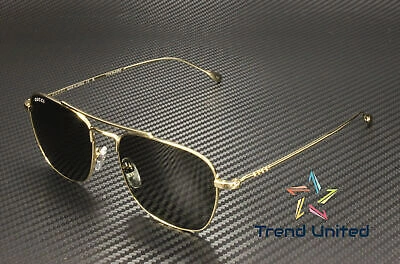 Pre-owned Gucci Gg1183s 001 Rectangular Squared Metal Gold Grey 53 Mm Men's Sunglasses In Gray