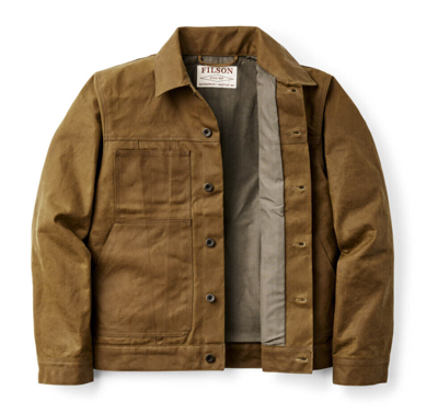 Pre-owned Filson 20232828 Men's Xxl Short Lined Cruiser Tin Cloth Dark Tan Jacket In Brown