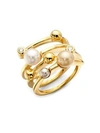 Majorica 4MM MULTICOLOR ROUND PEARL ENDLESS WRAP RING,425128147107