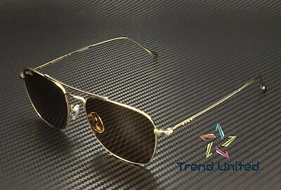 Pre-owned Gucci Gg1183s 002 Rectangular Squared Metal Gold Brown 53 Mm Men's Sunglasses