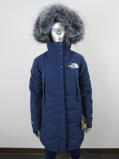 Pre-owned The North Face Womens  Outer Boroughs 550-down Warm Parka Jacket Summit Navy In Summit Navy Blue / Tnf White Logo