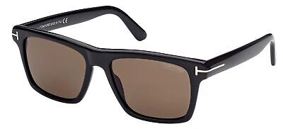Pre-owned Tom Ford Buckley-02 Ft 0906 Black/brown 58/17/145 Men Sunglasses