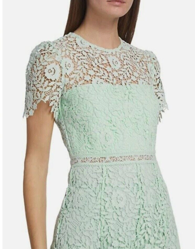Pre-owned Self-portrait 100% Authentic  Rose Lace Midi Dress Us0,2,4,6,8 In Green