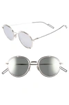 DIOR 49MM ROUND SUNGLASSES - PALLADIUM,DIOR0210S-M