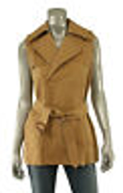 Pre-owned Ralph Lauren Purple Label Collection Belted Cotton Vest Jacket $2198