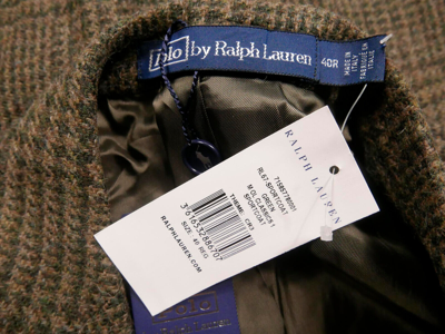 Pre-owned Polo Ralph Lauren Blazer Jacket Coat Herringbone Wool Italy Tweed Tartan In Multicolor